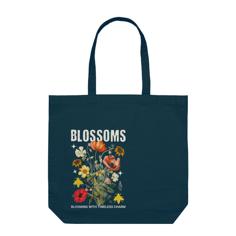 Printed Zipper Tote bag- blossoms