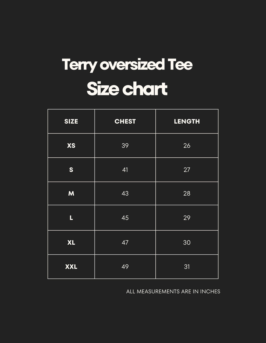 Unisex Terry Oversized Tee
